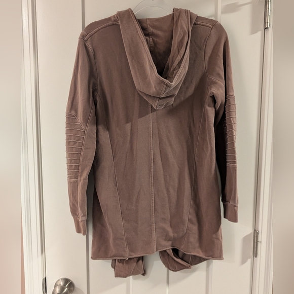 H&M Divided Mauve Moto Style Longline Zip Hoodie Jacket - Picture 3 of 3